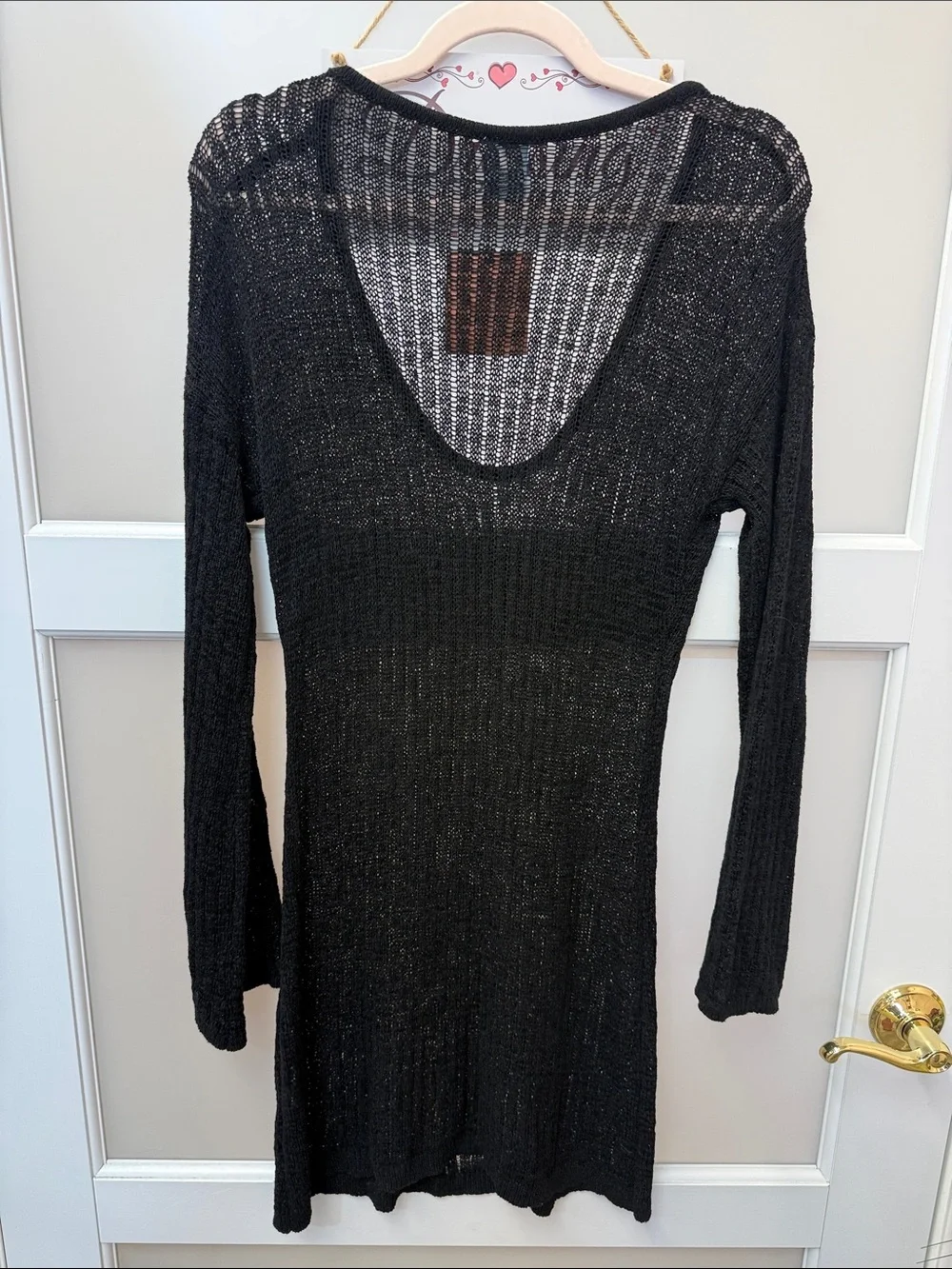 Shade & Shore Black Swim Cover Up Size Large Long Sleeve Beach Cover-Up